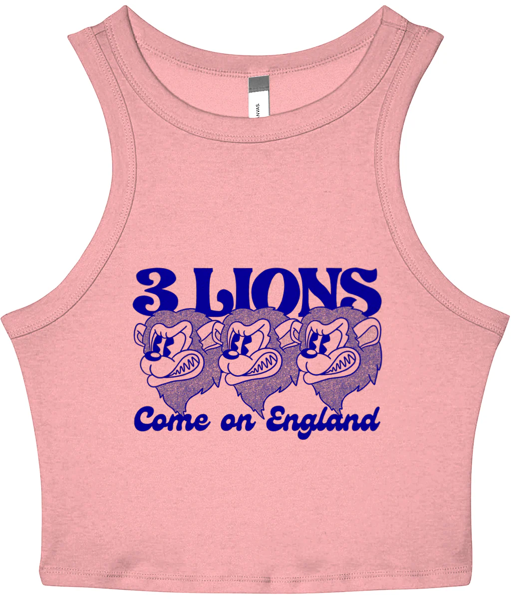 3 Lions Come On England Micro Rib Racer Tank - Image 3
