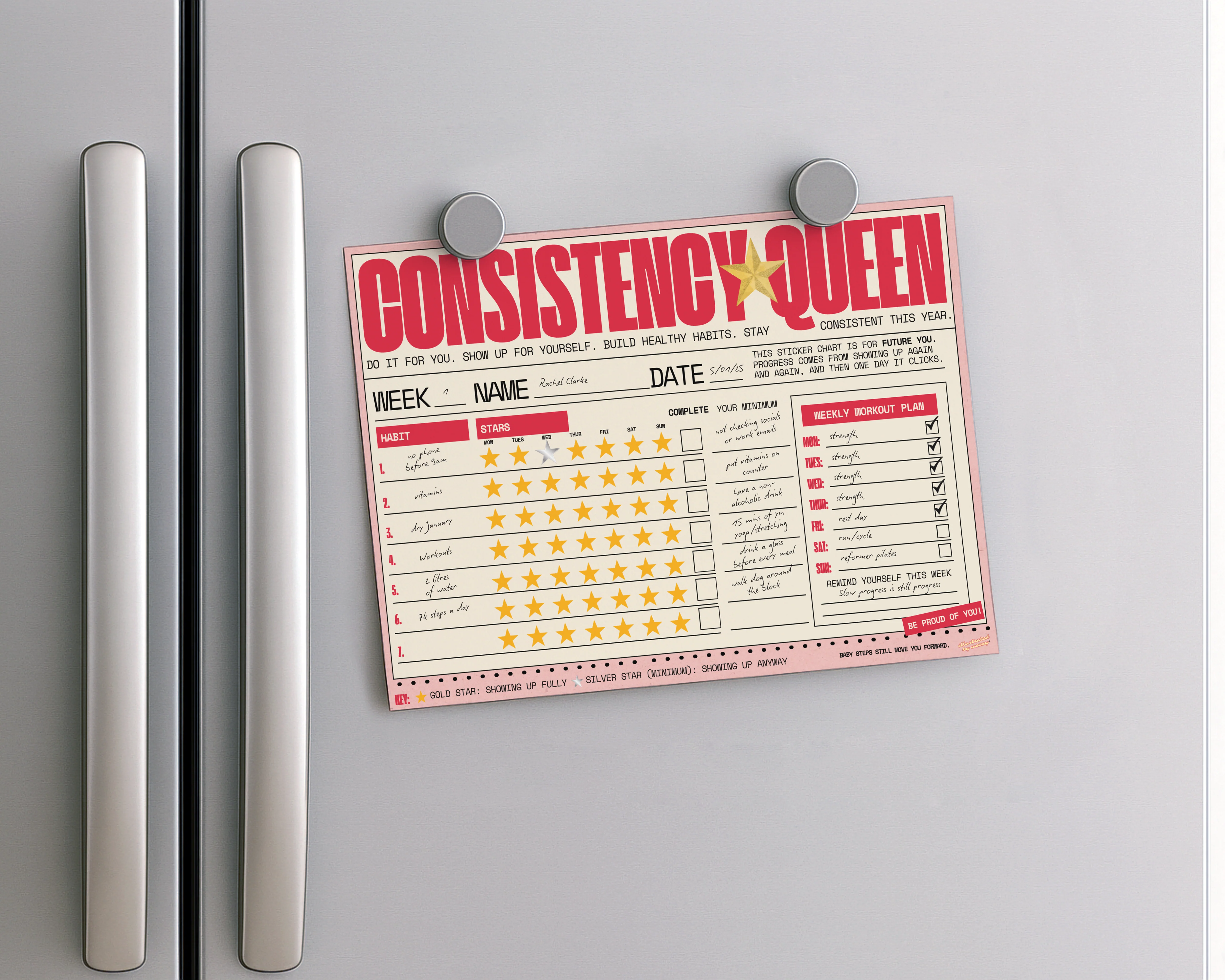 Adult Habit Tracker Star Chart – 1 Week Routine & Consistency Planner - Image 3