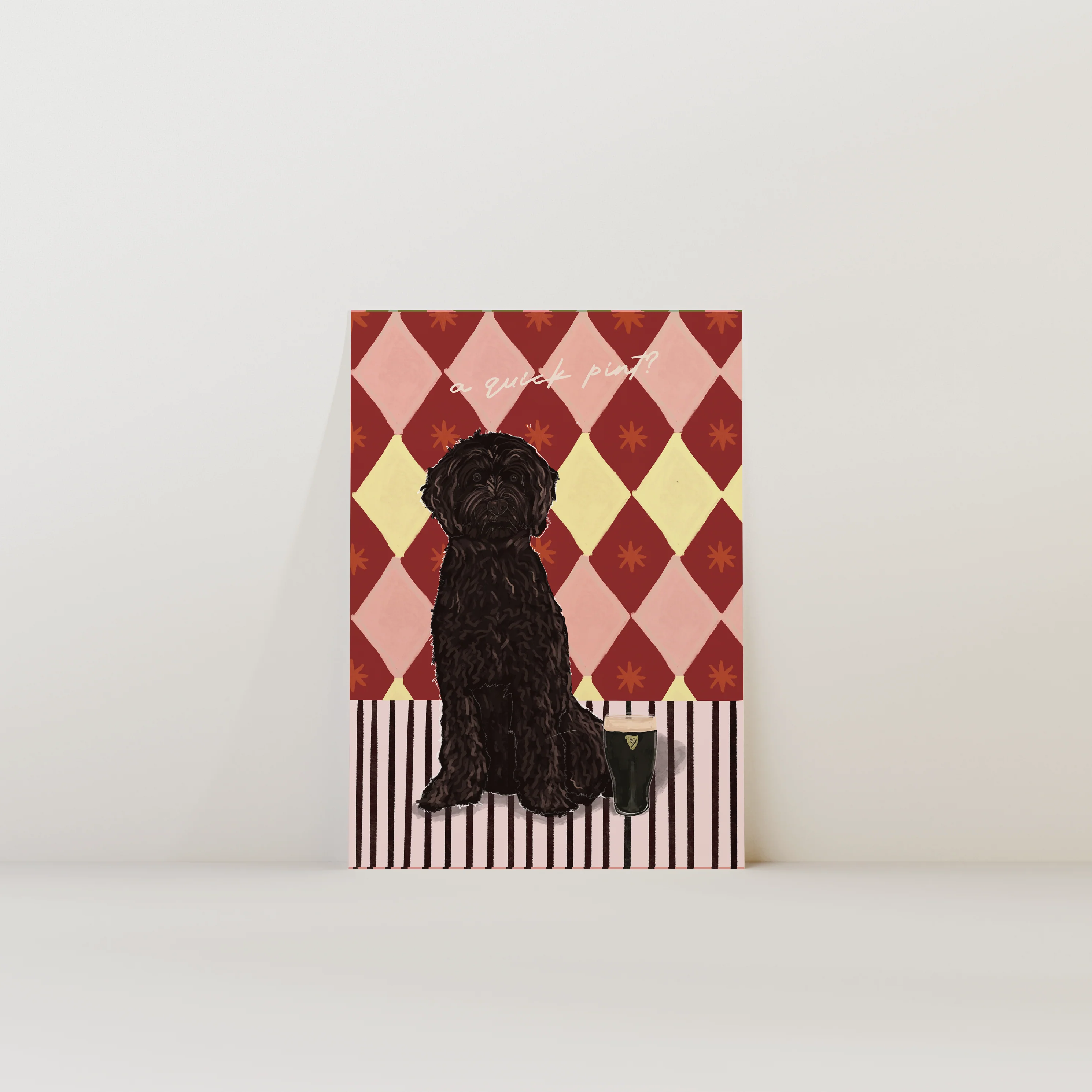 Brown Labradoodle A Quick Pint? Print