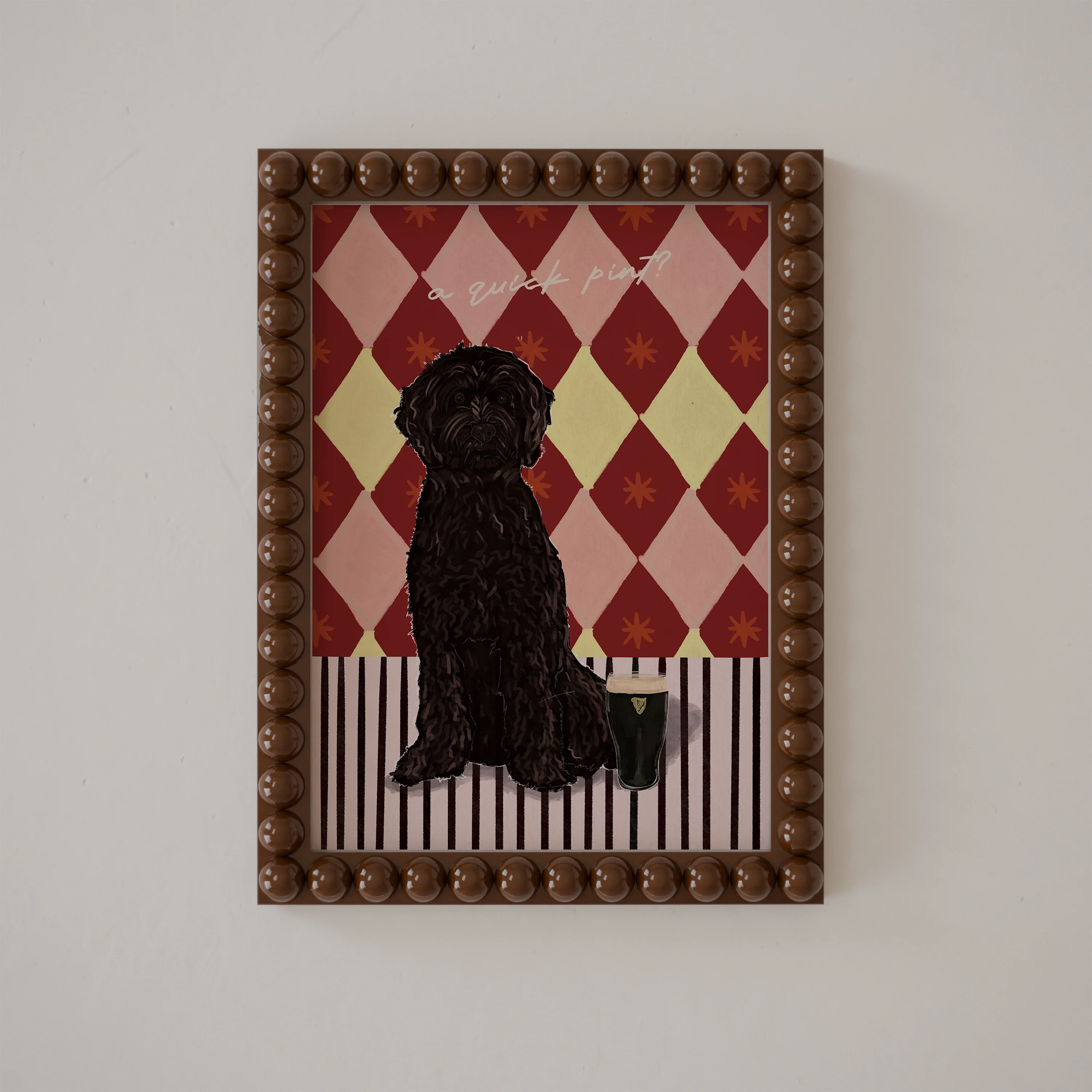 Brown Labradoodle A Quick Pint? Print - Image 3