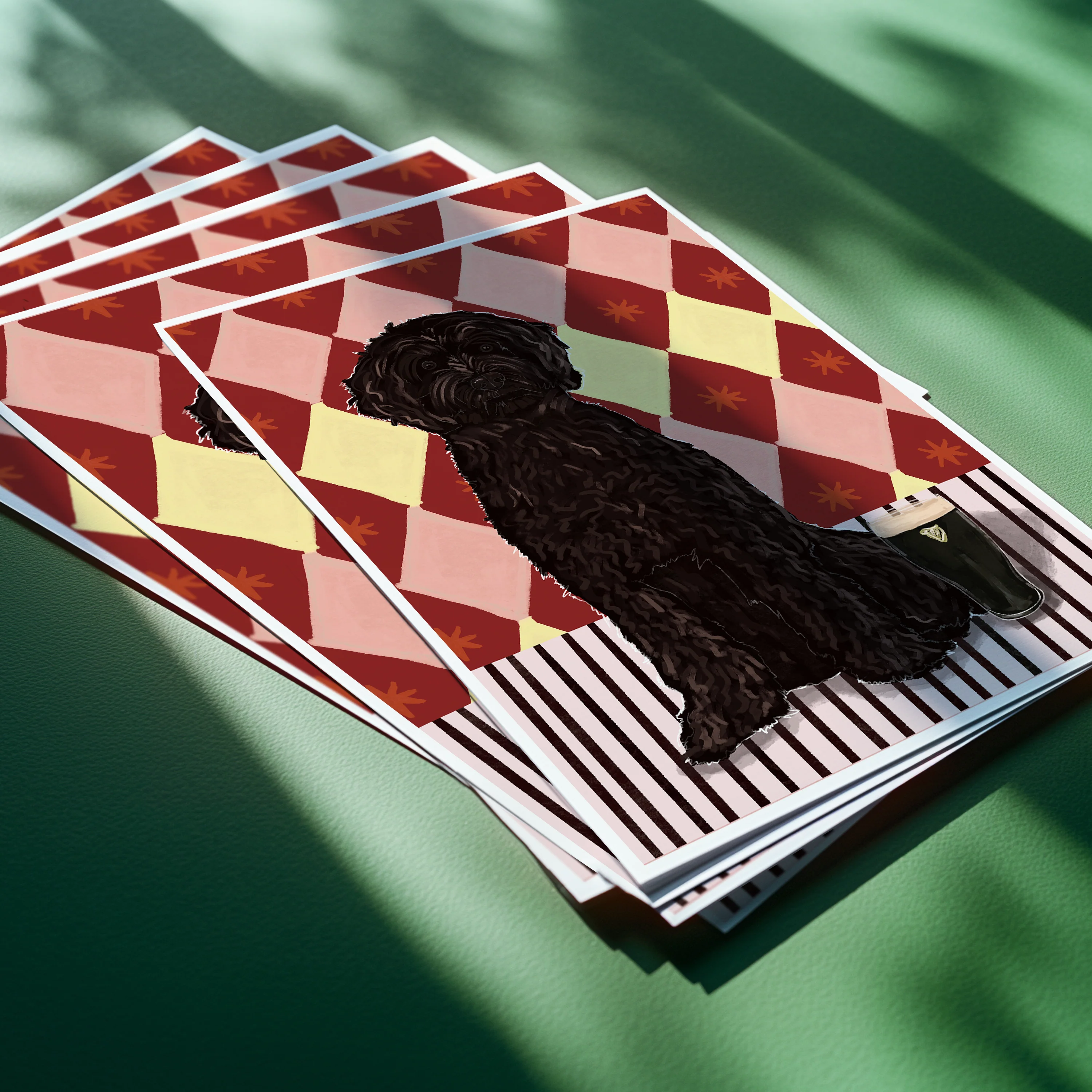 Brown Labradoodle Pint Print - Image 2