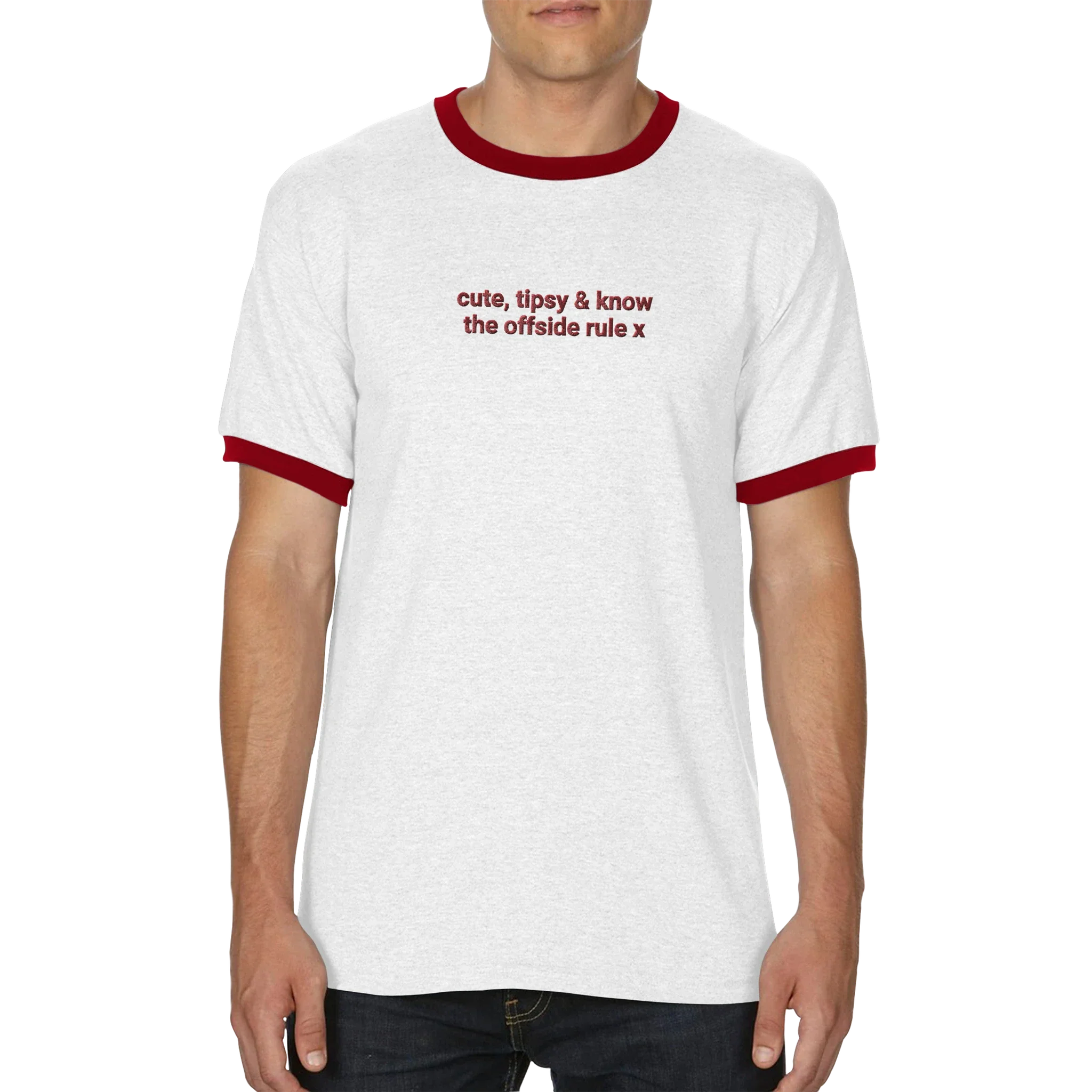Cute, Tispy & Know The Offside Rule T-shirt White and Red - Image 3