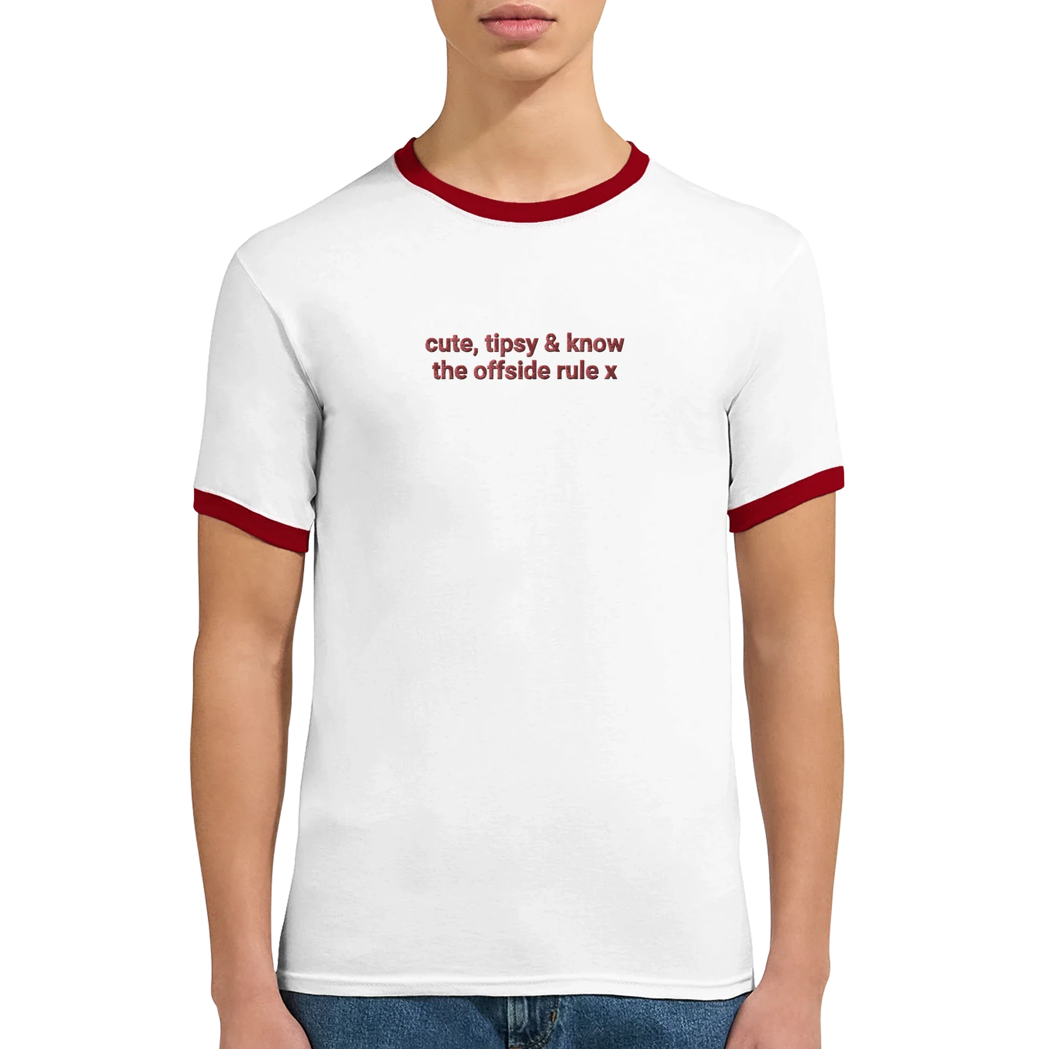 Cute, Tispy & Know The Offside Rule T-shirt White and Red - Image 7