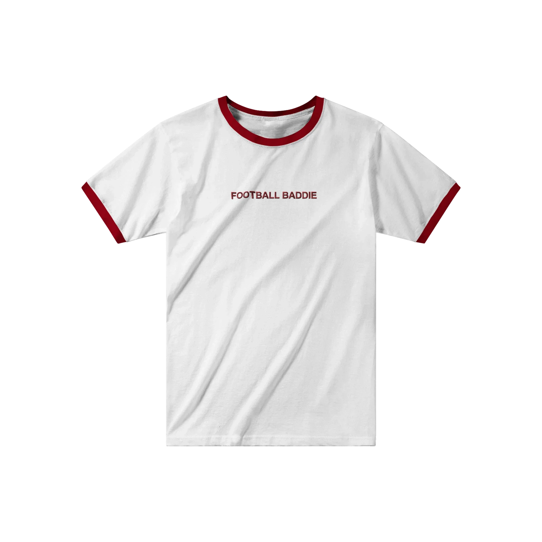 Football Baddie T-shirt White and Red - Image 2