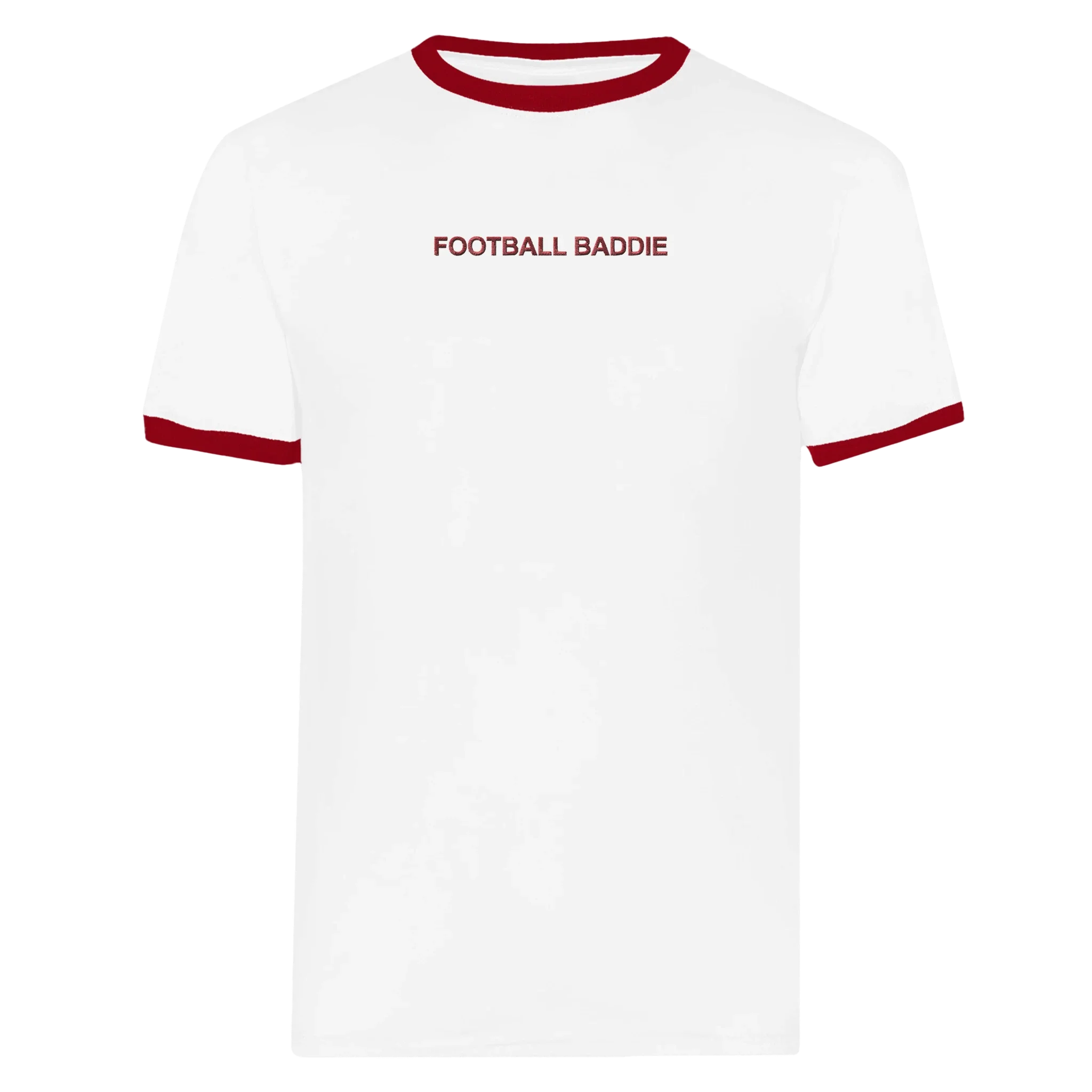 Football Baddie T-shirt White and Red - Image 5