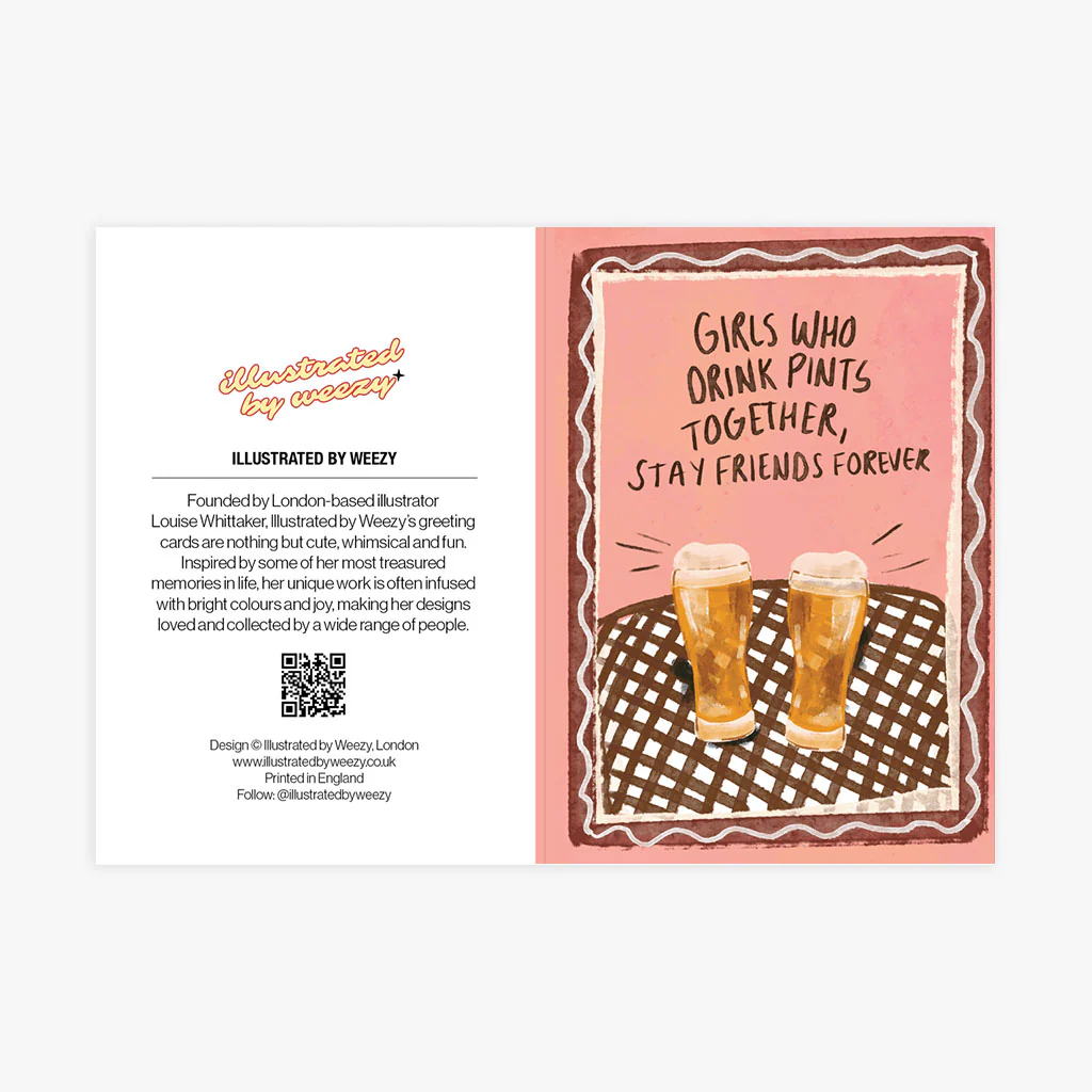 Girls Who Drink Pints Together, Stay Friends Forever Greeting Card - Image 3