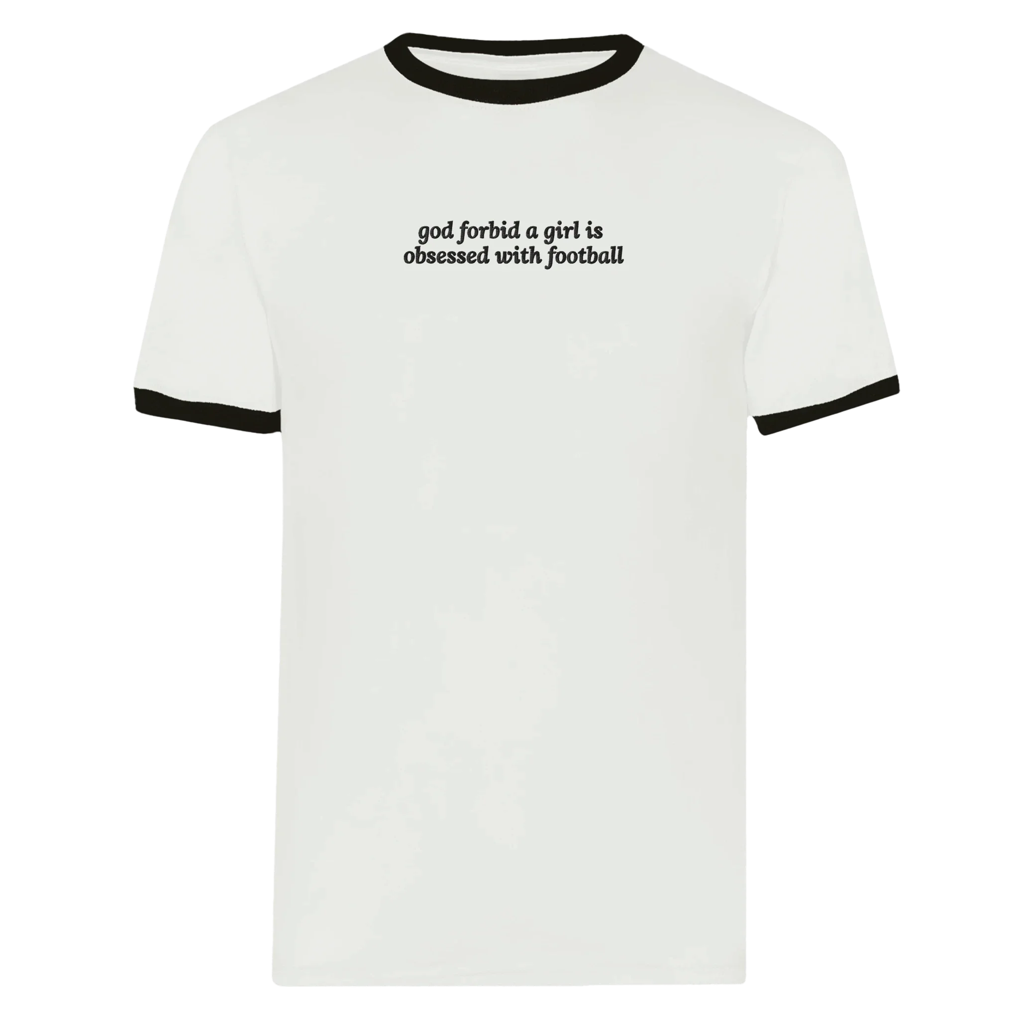 God Forbid A Girl Is Obsessed With Football T-shirt White and Red - Image 3