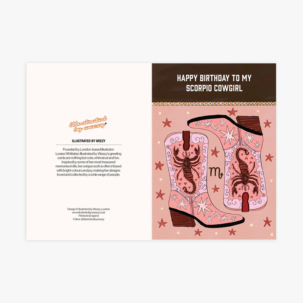 Happy Birthday My Scorpio Cowgirl Horoscope Card - Image 3
