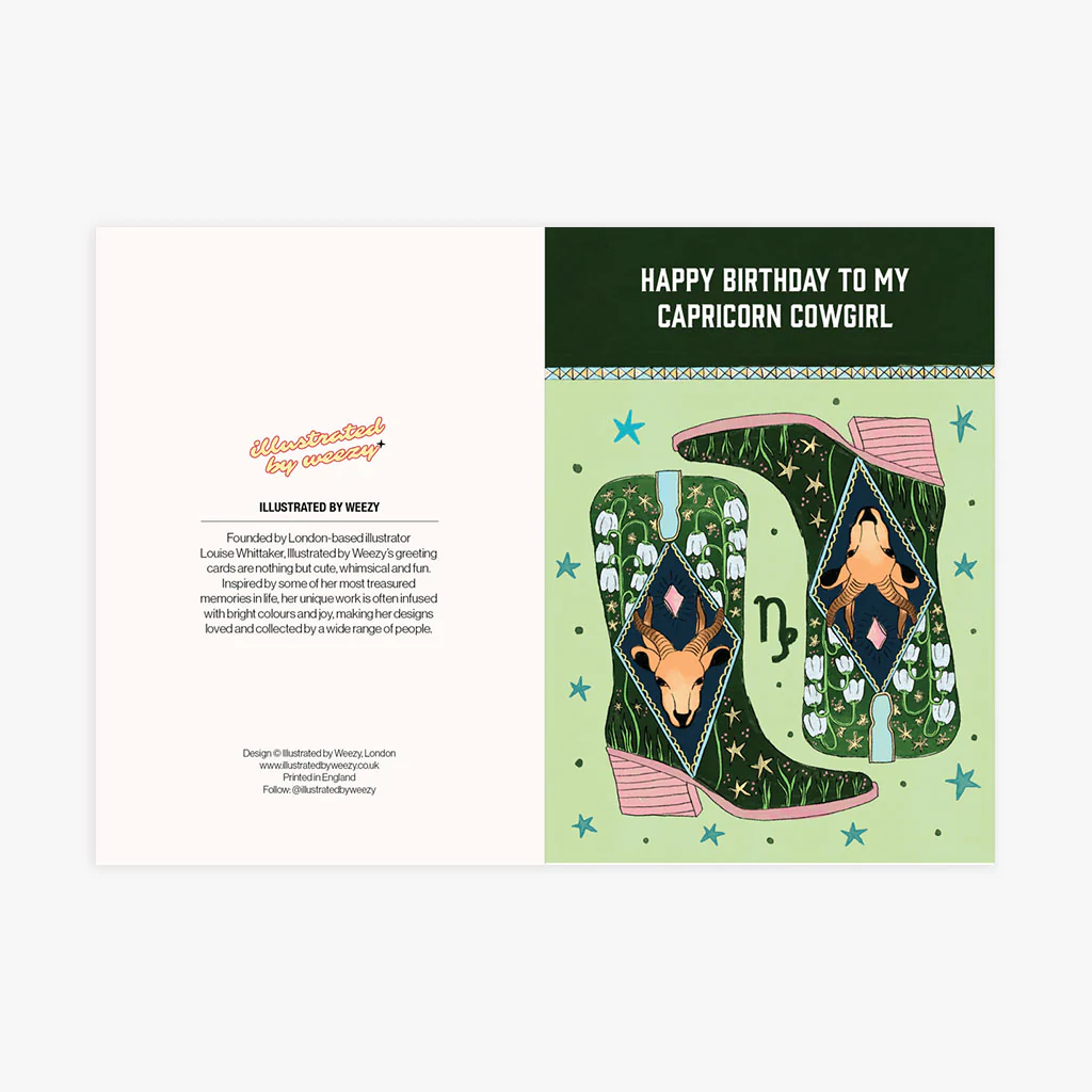 Happy Birthday To My Capricorn Cowgirl Birthday Card - Image 3
