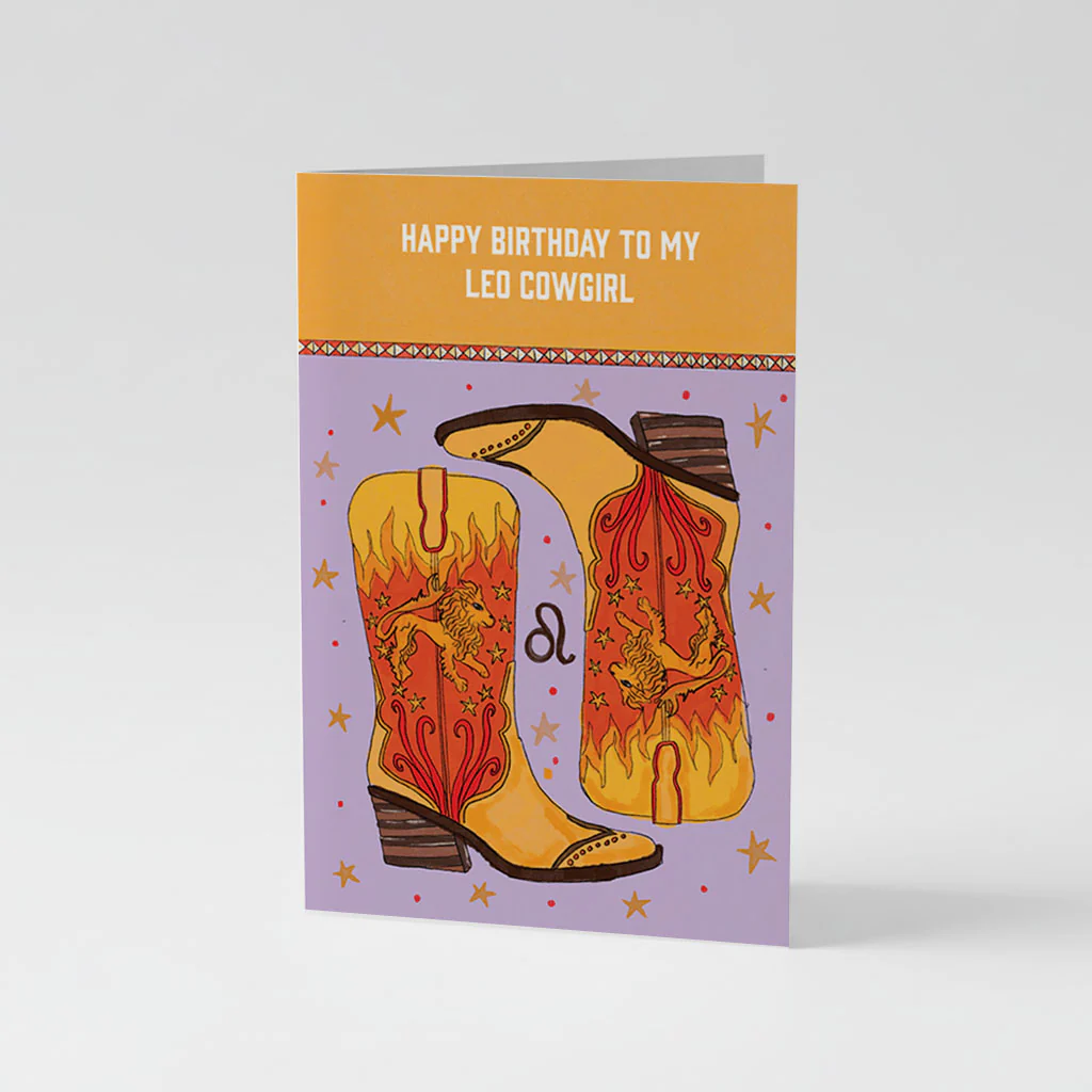 Happy Birthday To My Leo Cowgirl Birthday Card