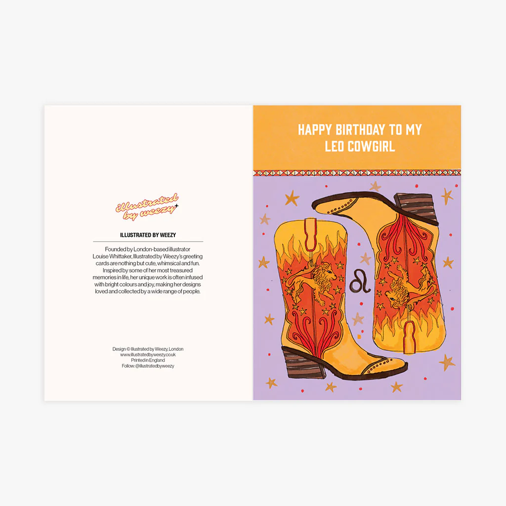 Happy Birthday To My Leo Cowgirl Birthday Card - Image 3