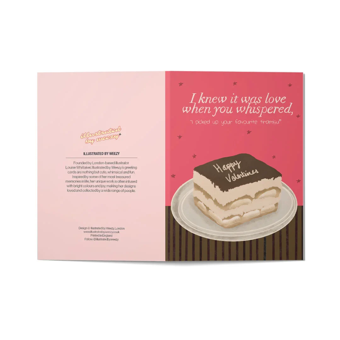 I Knew It Was Love When You Whispered 'I Bought Your Favourite Tiramisu' Valentines Card - Image 2