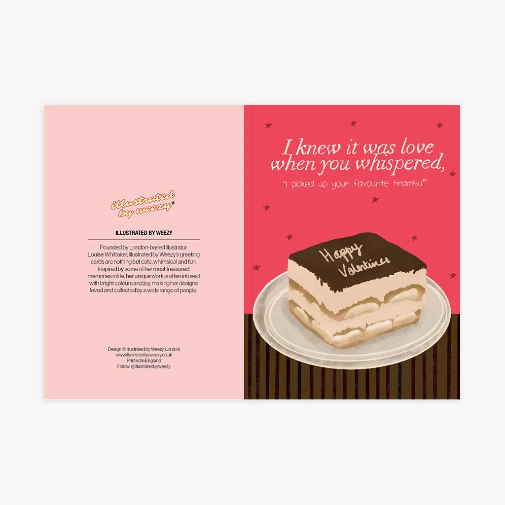 I Knew It Was Love When You Whispered 'I Bought Your Favourite Tiramisu' Valentines Card - Image 3