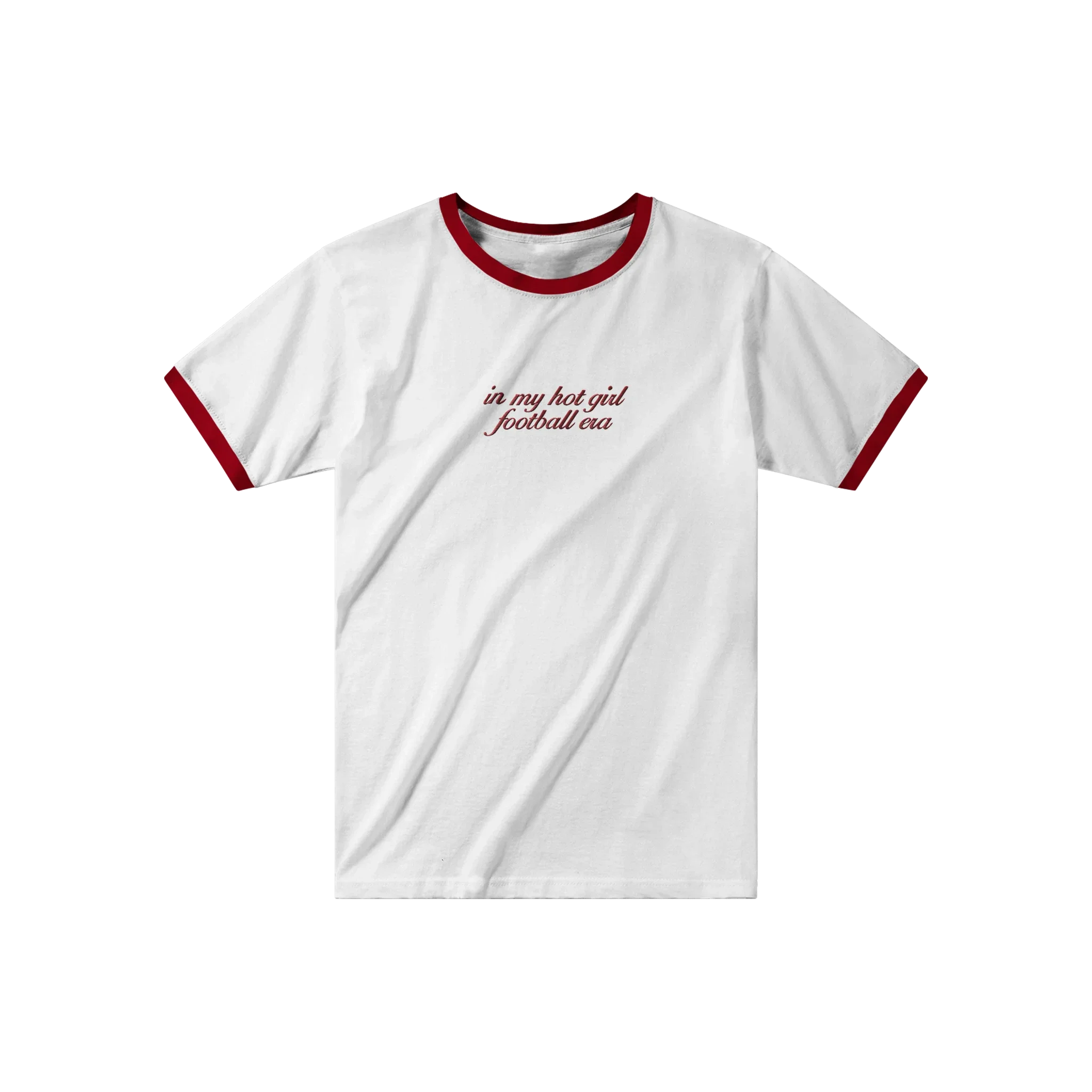 In My Hot Girl Football Era T-shirt White and Red - Image 2
