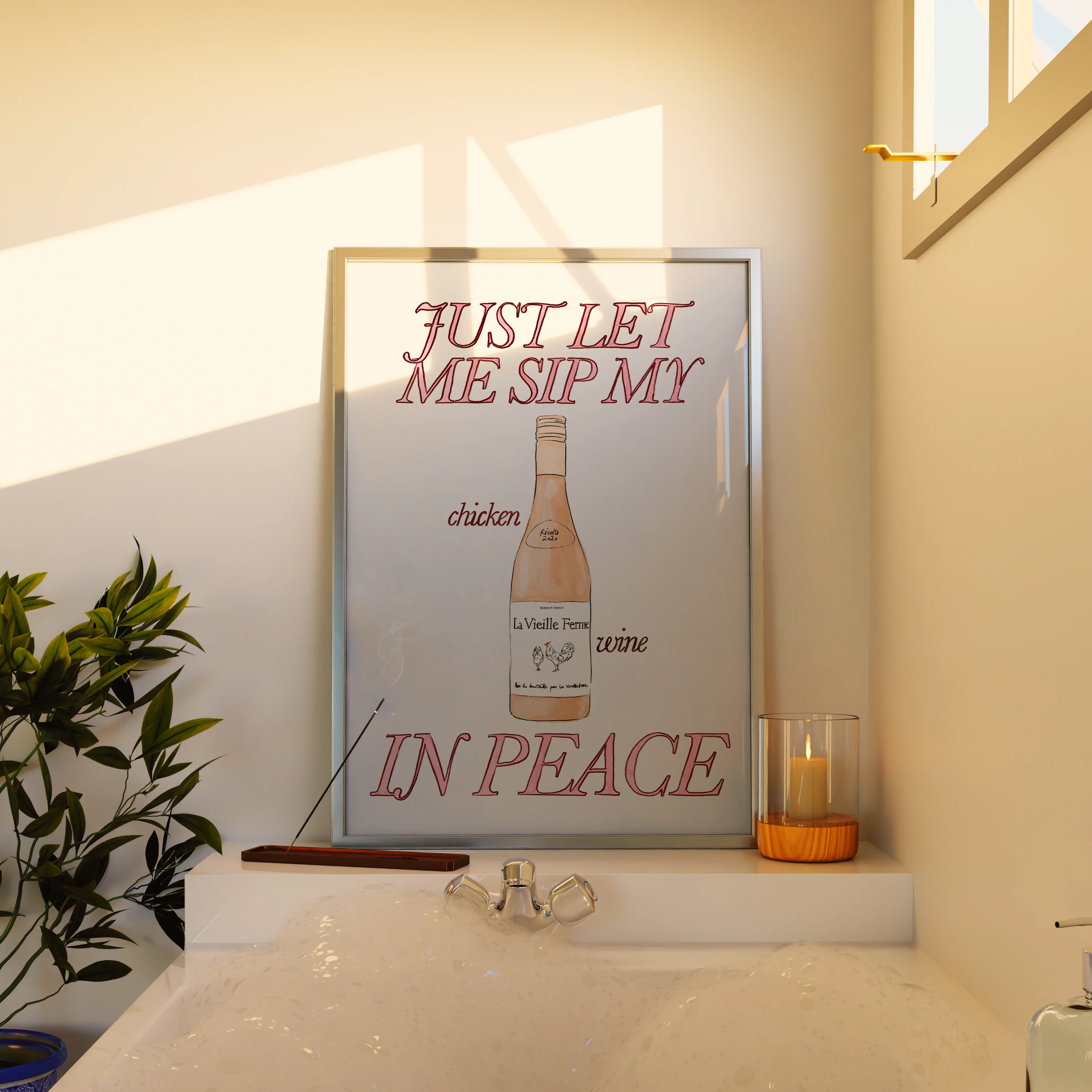 Just Let Me Sip My Chicken Wine in Peace Print - Image 3