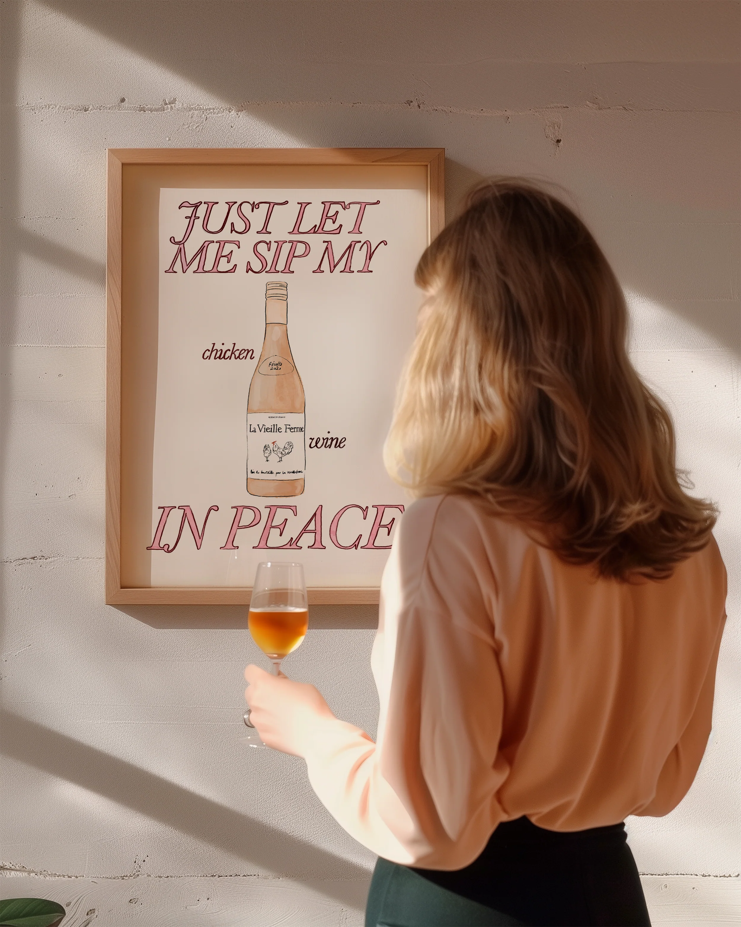 Just Let Me Sip My Chicken Wine in Peace Print - Image 6