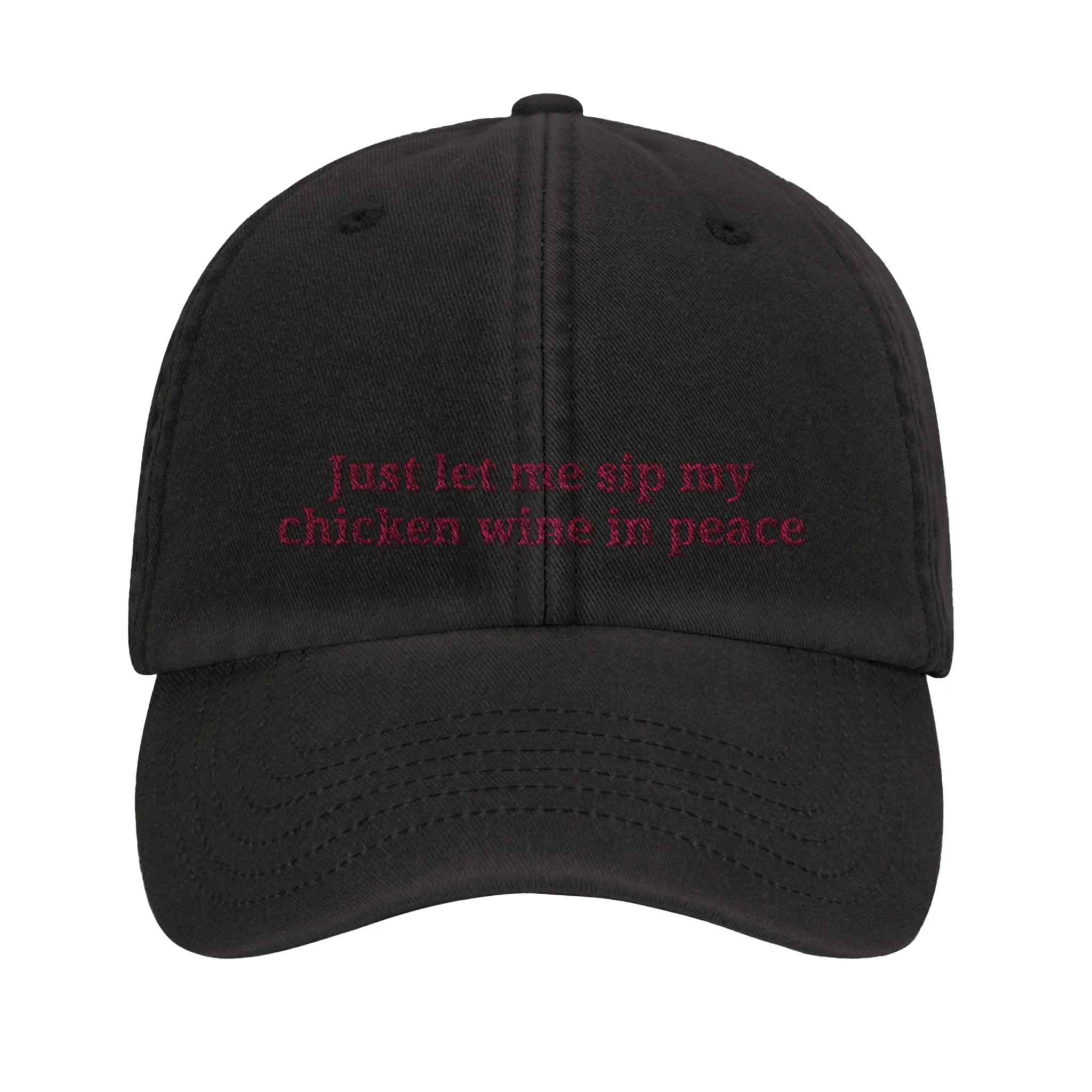 Just let me sip my chicken wine in peace cap - Pink text - Image 5