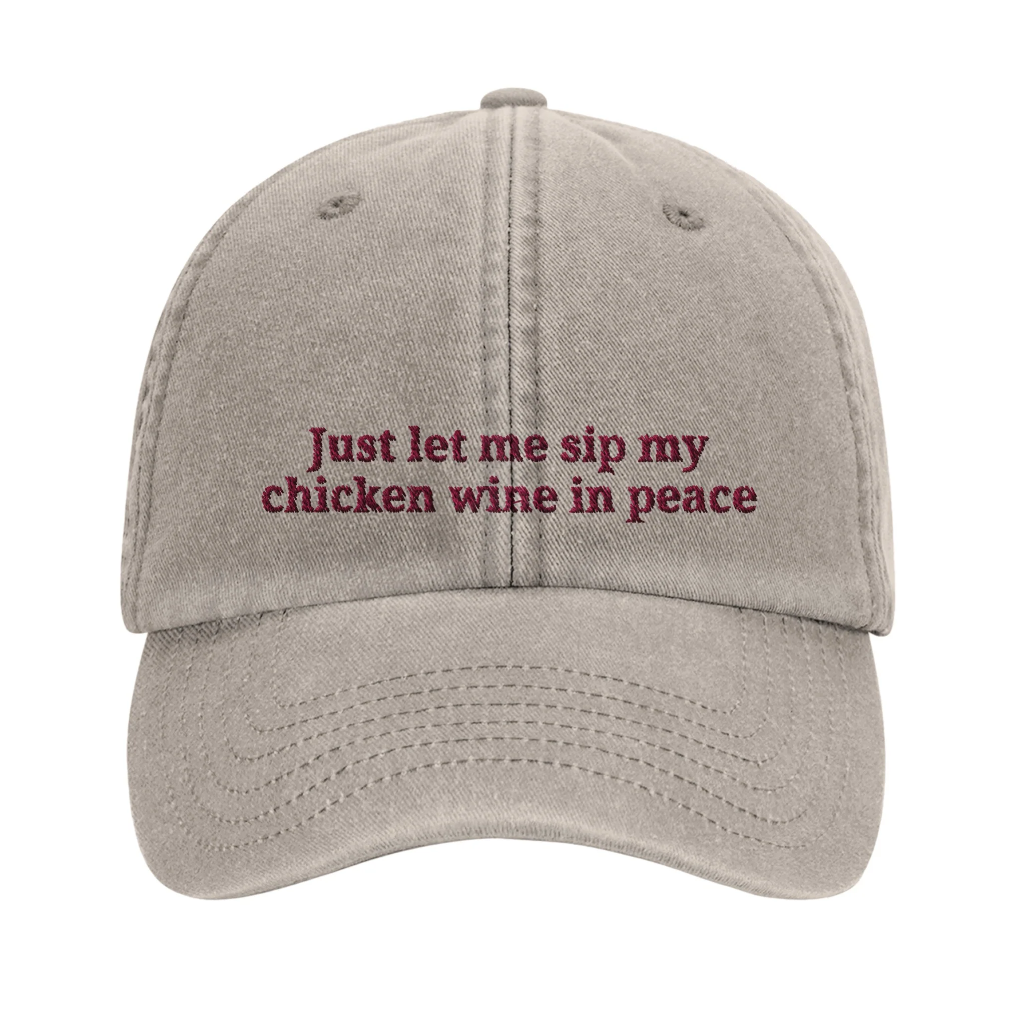Just let me sip my chicken wine in peace cap - Pink text - Image 6