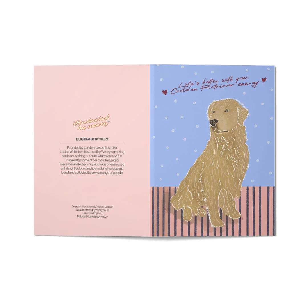 Life's Better With Your Golden Retriever Energy Valentines Card - Image 2