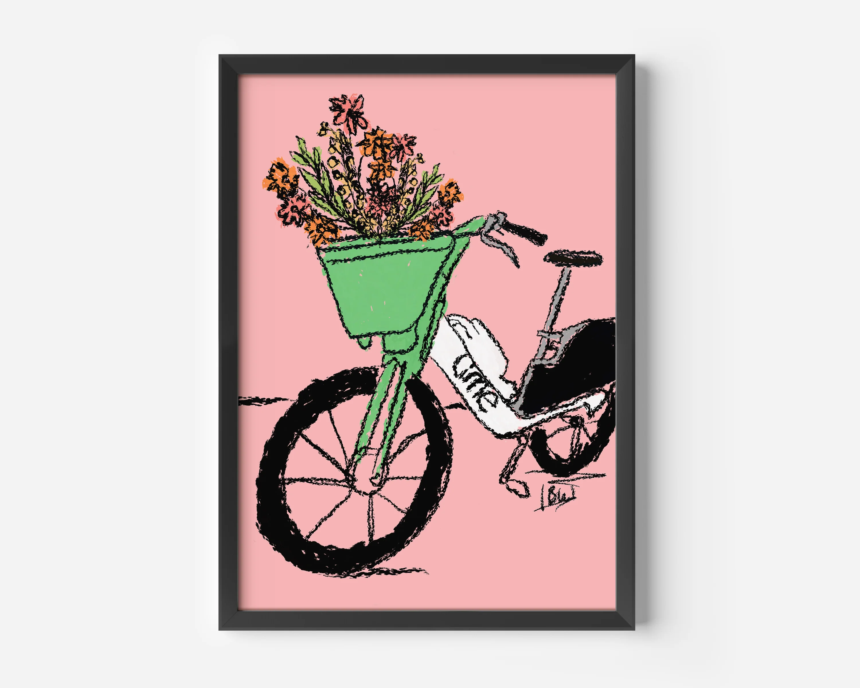 Lime With Flowers Print - Image 3