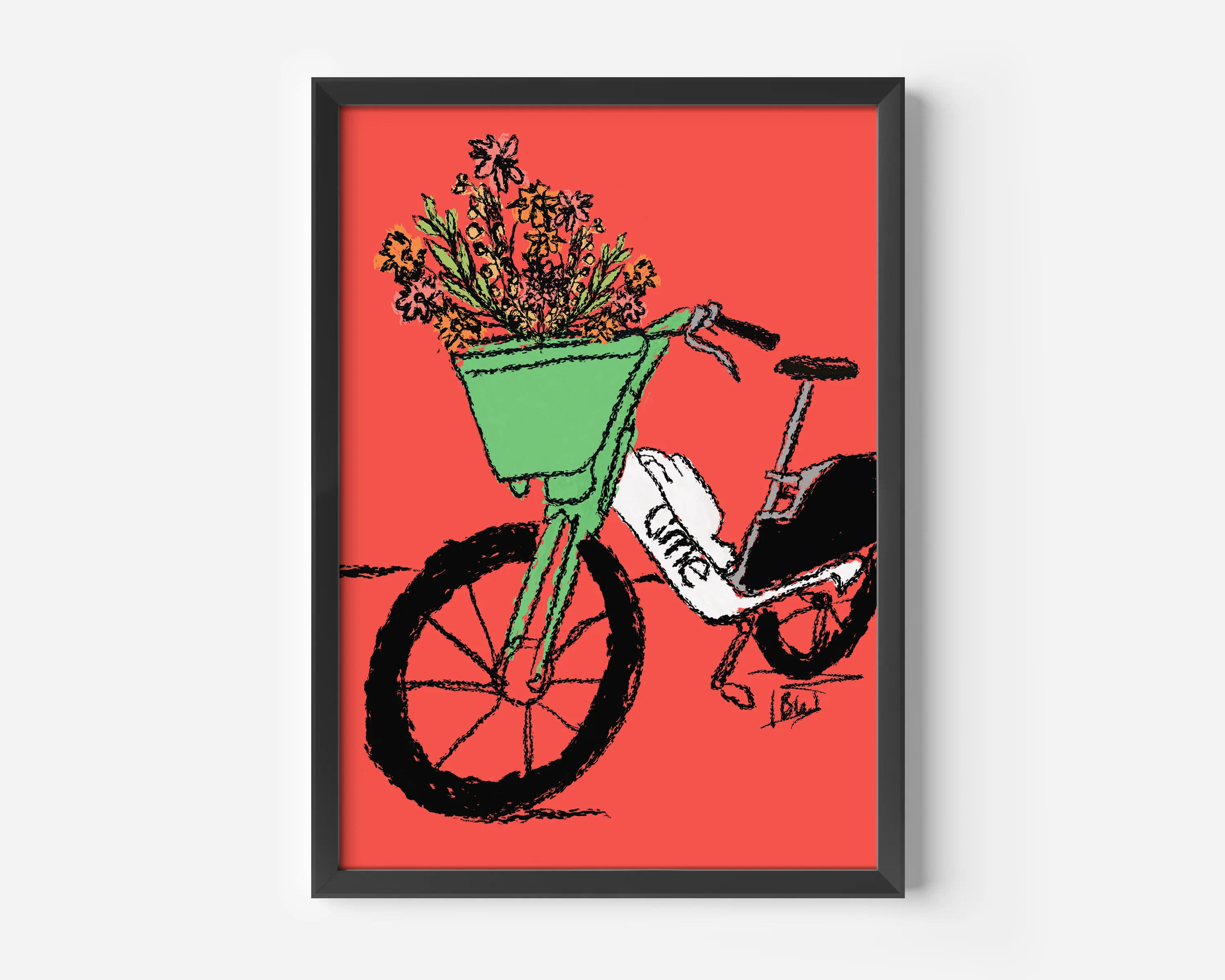 Lime With Flowers Print - Image 4