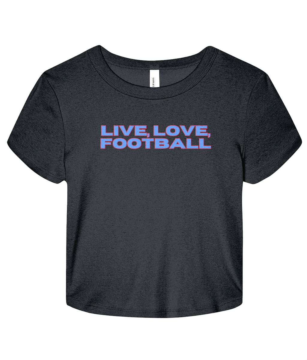 Live, Love, Football Micro Rib Baby T-shirt - Image 3