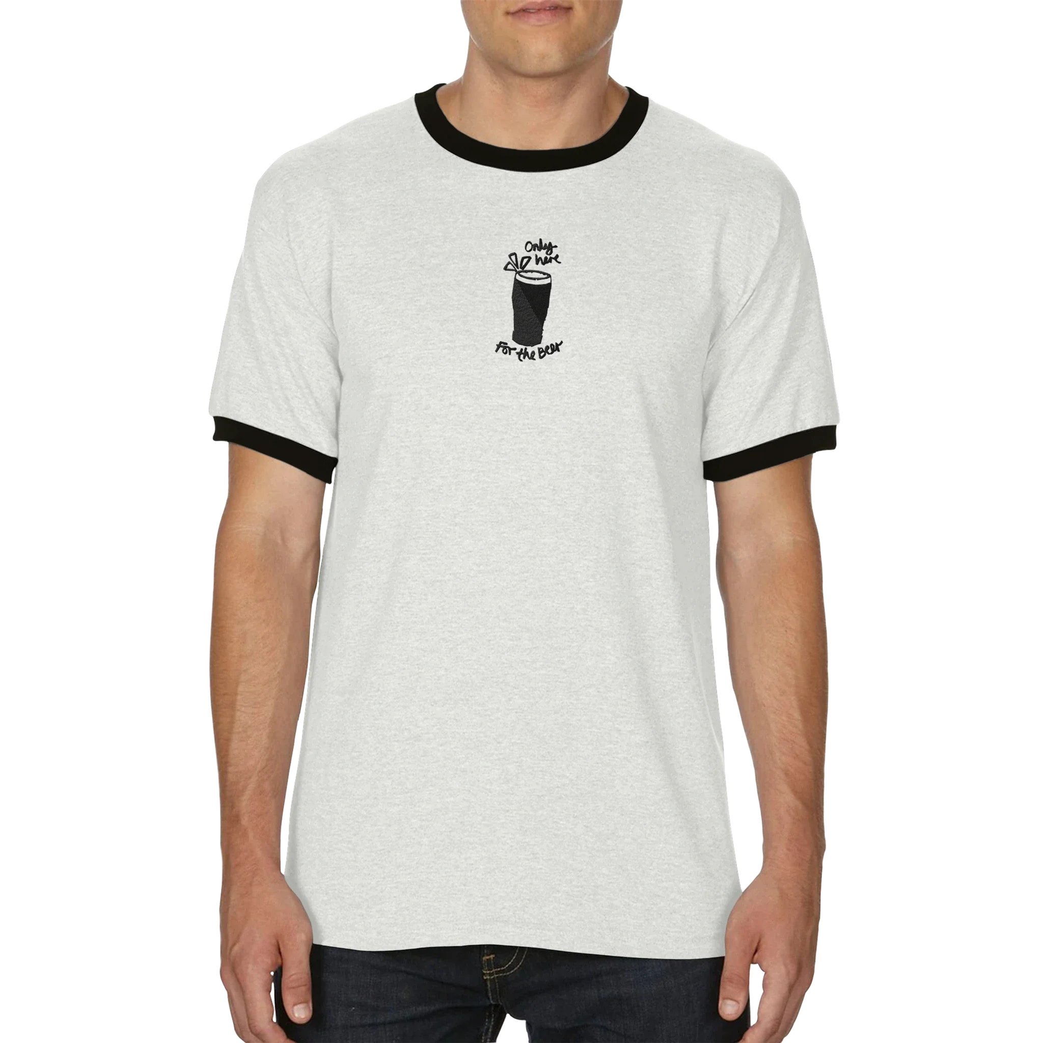 Only Here For The Beer T-shirt White and Black - Image 8