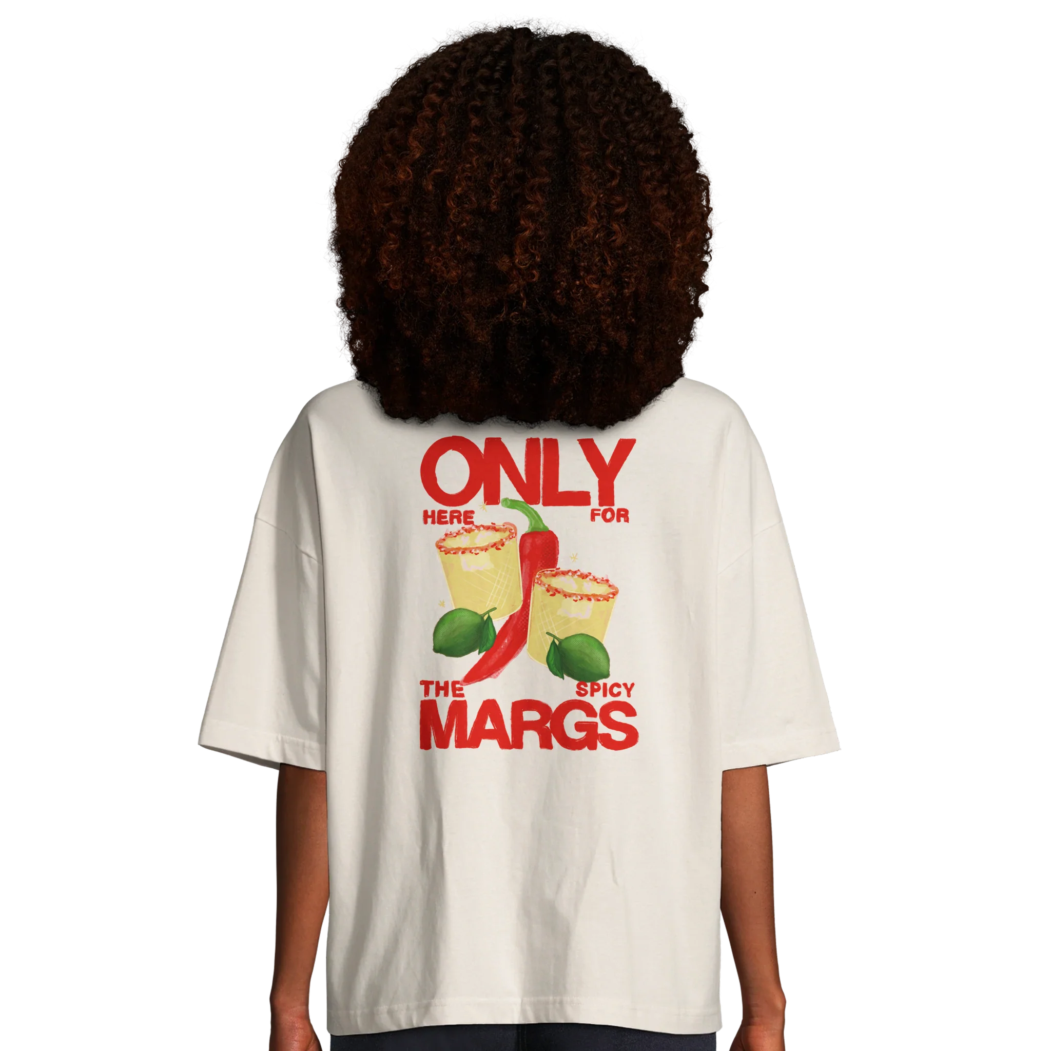 Only Here For The Spicy Margs Oversized T-shirt - Image 6