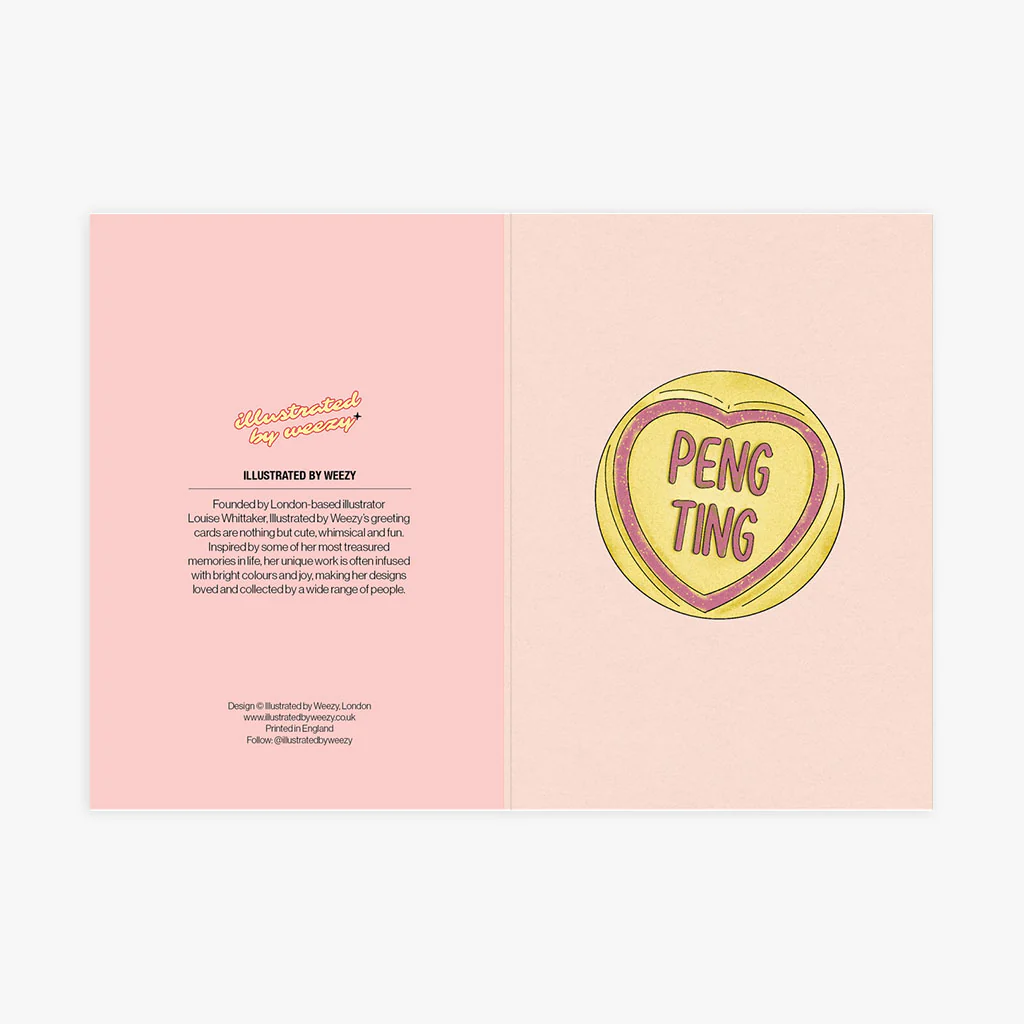 'Peng Ting' Love Hearts Sweet Valentines Card - Image 3