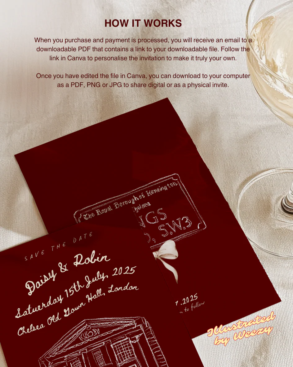 SAVE THE DATE | Chelsea Old Town Hall Digital Invitation Template - Image 5
