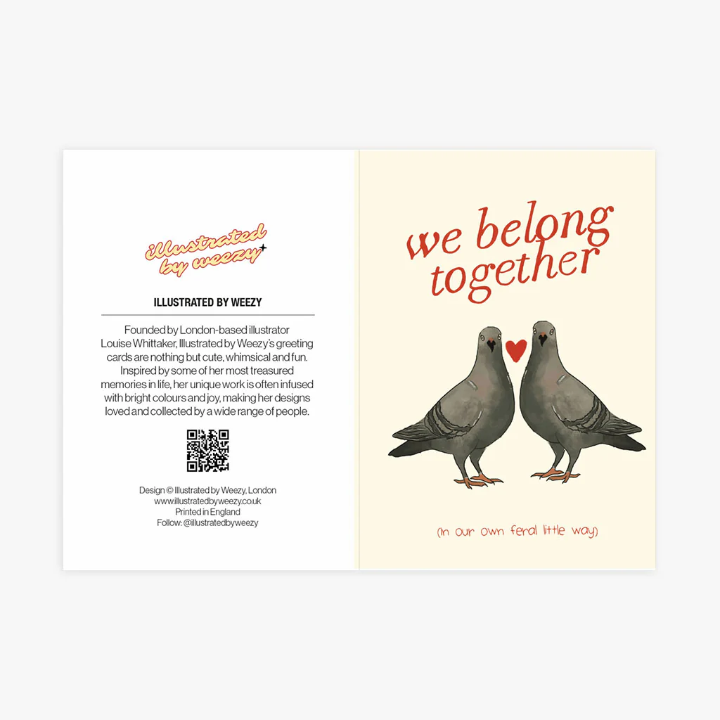 We Belong Together (In Our Own Feral Little Way) Valentines Card - Image 3