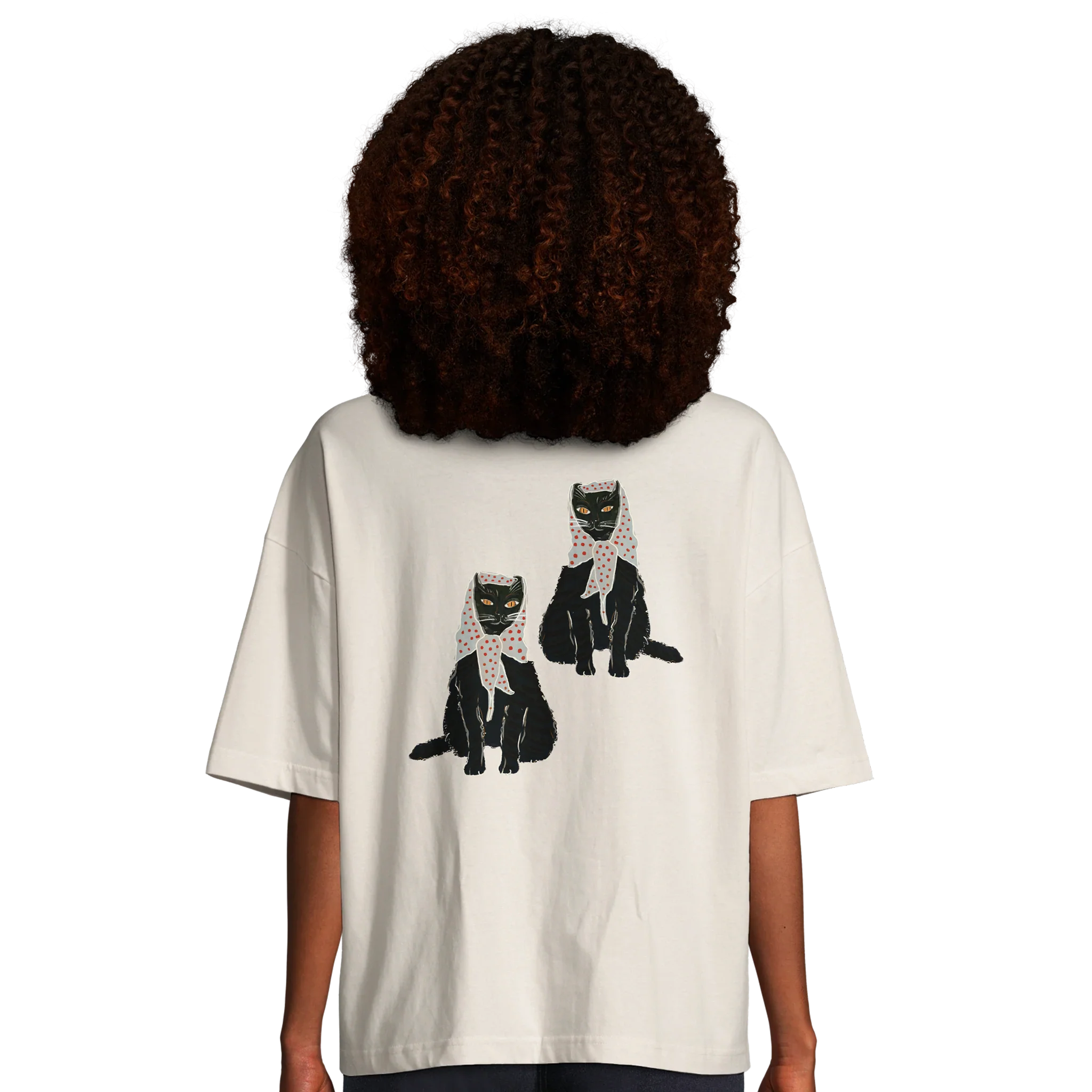 Welcome To The Pussy Palace Black Cat Oversized T-shirt - Image 7