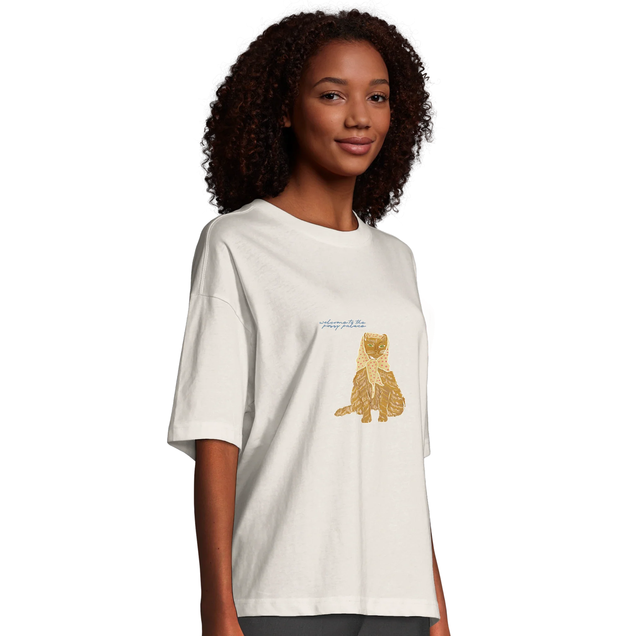 Welcome To The Pussy Palace Ginger Cat Oversized T-shirt - Image 4