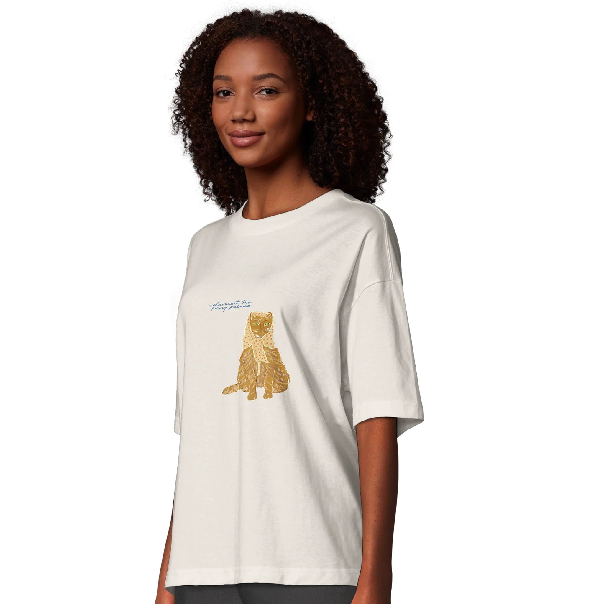 Welcome To The Pussy Palace Ginger Cat Oversized T-shirt - Image 5