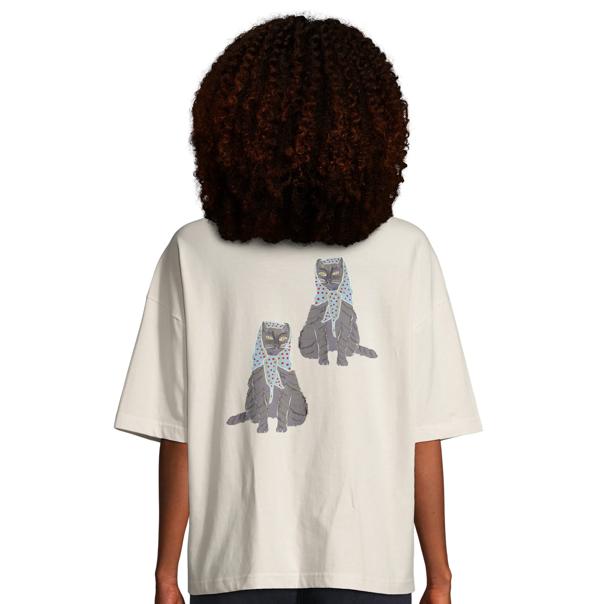 Welcome To The Pussy Palace Grey Cat Oversized T-shirt - Image 4